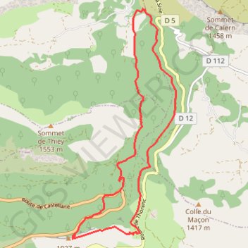 Trace GPS Vallon de Nans (Saint-Vallier de Thiey, Caussols), itinéraire, parcours