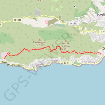Trace GPS Sentier des crêtes (de Berthault à Vignola), itinéraire, parcours