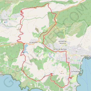 Trace GPS Lavandou Valcros, itinéraire, parcours