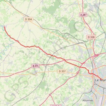 Trace GPS Du Mans à Tennie, itinéraire, parcours