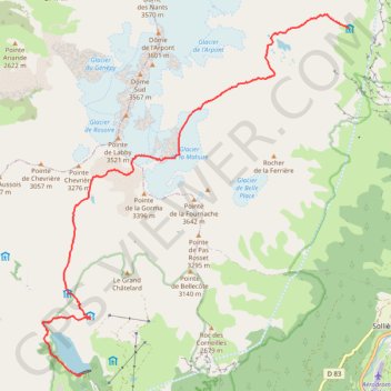 Trace GPS Refuge de l'Arpont - Plan d'Amont, itinéraire, parcours