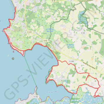 Trace GPS Longue rando côtière à Pénestin (44), itinéraire, parcours