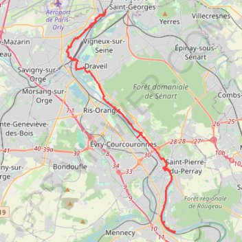 Trace GPS Corbeil-Essonnes, rando le sentier de la Seine, itinéraire, parcours