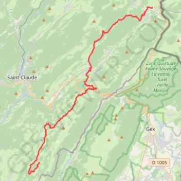 Trace GPS Grande Traversée du Jura (GTJ) de Bellecombe à Prémanon (variante), itinéraire, parcours