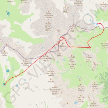 Trace GPS Refuge des Drayeres - Thabor - Refuge du Thabor, itinéraire, parcours