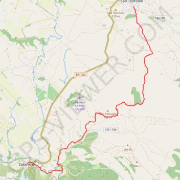 Trace GPS Rota Vicentina - Chemin historique - Étape 6, itinéraire, parcours