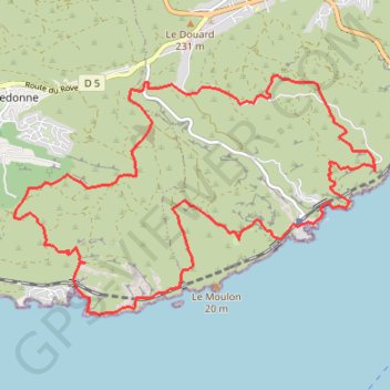 Trace GPS Les Forts de la Côte Bleue - P3, itinéraire, parcours