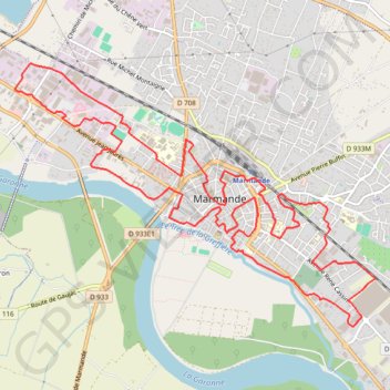 Trace GPS Marmande nocturne, itinéraire, parcours