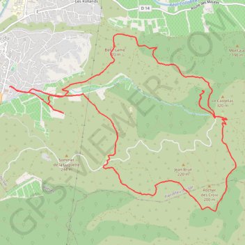 Trace GPS Circuit des Baisses - Pierrefeu, itinéraire, parcours