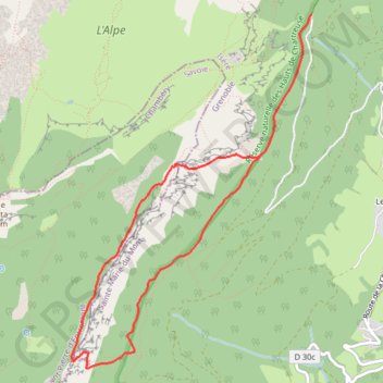 Trace GPS Passage du Fourneau et Pas de la Rousse, itinéraire, parcours