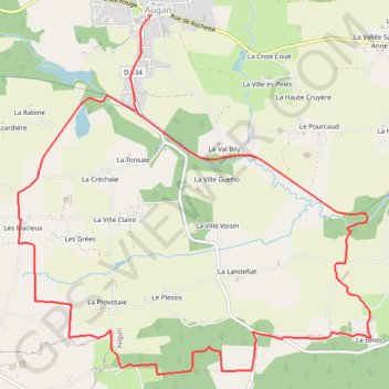 Trace GPS Boucle des rosaies - Augan, itinéraire, parcours