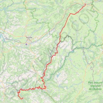 Trace GPS GR 465 De Murat (Cantal) à Conques (Aveyron) (2021), itinéraire, parcours