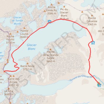 Trace GPS Dome de Neige Ecrins, itinéraire, parcours