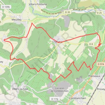 Trace GPS Nuits Saint Georges - Chaux, itinéraire, parcours