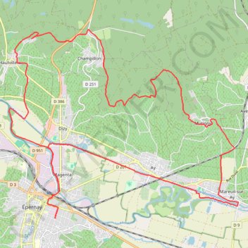 Trace GPS Champillon, itinéraire, parcours