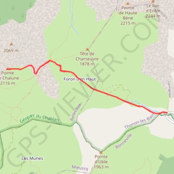 Trace GPS Samoëns, Pointe de Chalune au départ du Foron, itinéraire, parcours