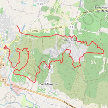 Trace GPS Autour d'Uzes Saint Siffret, itinéraire, parcours