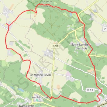 Trace GPS De Chevreuse au Mesnil-Saint-Denis, itinéraire, parcours