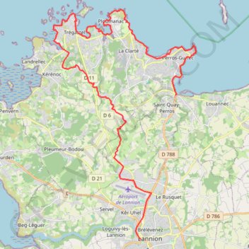 Trace GPS Lannion Perros, itinéraire, parcours