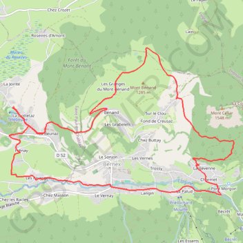 Trace GPS Les monts du Gavot - Lac de la Beunaz, itinéraire, parcours
