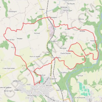 Trace GPS Rando de Plouisy, itinéraire, parcours