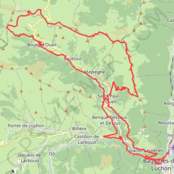 Trace GPS Luchonnais Vallée d'Oueil, itinéraire, parcours