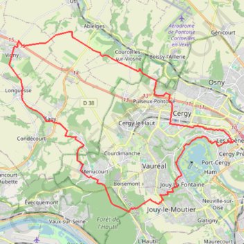 Trace GPS Vigny - Hautil - Oise, itinéraire, parcours