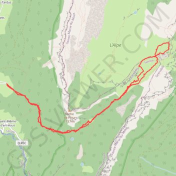 Trace GPS Croix de l'Alpe depuis les Varvats, itinéraire, parcours