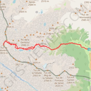 Trace GPS Tuc de Molières, itinéraire, parcours