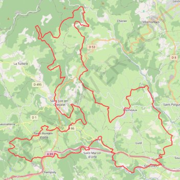 Trace GPS La Bois Noir Oxygène / Saint-Just-en-Chevalet, itinéraire, parcours