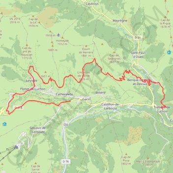 Trace GPS De TREBONS de Luchon à La Moraine de GARIN par la montagne d'ESTAU, itinéraire, parcours