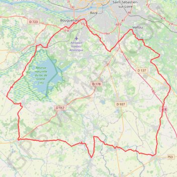 Trace GPS Saint-Lumine De Coutais - La Marne - Courcoué - VieilleVigne - Aigrefeuille - Vertou, itinéraire, parcours