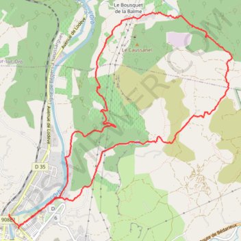 Trace GPS Boucle Bédarieux - Bousquet de la Balme, itinéraire, parcours
