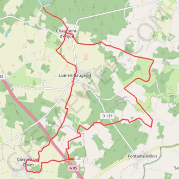 Trace GPS Boucle-Cornille-JarzeVillages, itinéraire, parcours