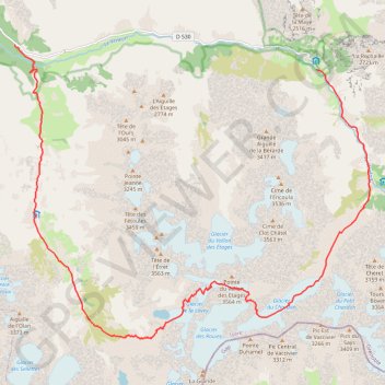 Trace GPS Col des Fetoules - De Champhorent à la Berarde, itinéraire, parcours