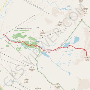 Trace GPS Tuc de Rosari et lacs de Baciver, itinéraire, parcours