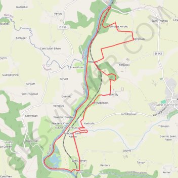 Trace GPS Circuit de Saint-Rivalain à Saint-Adrien, itinéraire, parcours