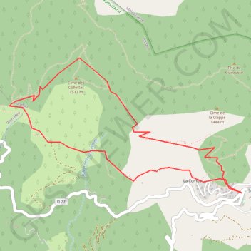 Trace GPS MONT BRUNE LES COLETTES 06 TOUDON, itinéraire, parcours