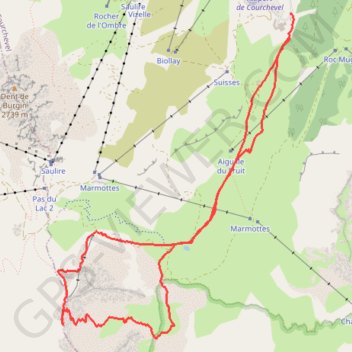 Trace GPS Vallon des Creux Noirs (Courchevel), itinéraire, parcours