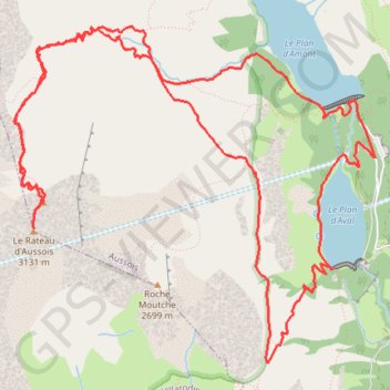 Trace GPS Le Rateau d'Aussois, itinéraire, parcours