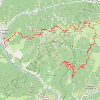 Trace GPS Mont Lapassé, de Berthemont à Saint-Martin-Vésubie, itinéraire, parcours