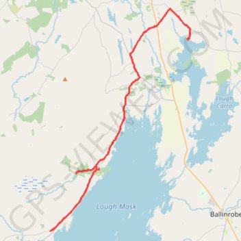 Trace GPS Lough Mask - Ballintober Abbey - Lough Carra, itinéraire, parcours