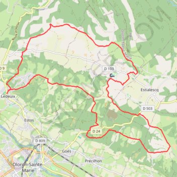 Trace GPS Ledeuix - Faget, itinéraire, parcours