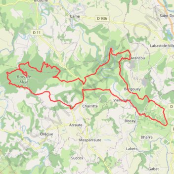 Trace GPS Bois de Mixe depuis Bergouey, itinéraire, parcours