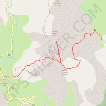 Trace GPS Col de la Cayolle - Tête de la Gipière - Vallon de la Lombarde, itinéraire, parcours