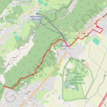 Trace GPS De Lumbin à la cascade de Crolles, itinéraire, parcours