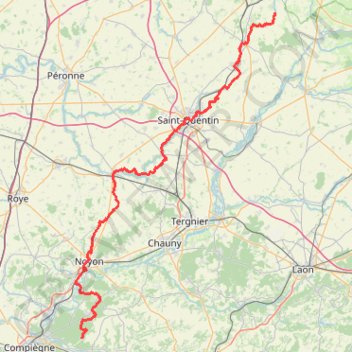 Trace GPS GR655 Randonnée de Saint Martin-Rivière (Aisne) à Saint Crépin-aux-Bois (Oise), itinéraire, parcours