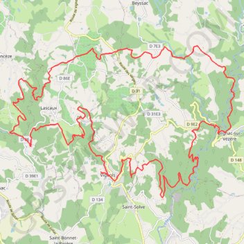 Trace GPS Rando en Corrèze, itinéraire, parcours