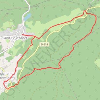Trace GPS Chemin des Palombières - Saint-Pé-d'Ardet, itinéraire, parcours