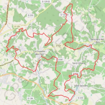 Trace GPS Chapelle des pots 37km, itinéraire, parcours